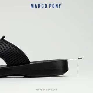 Marco Pony ของผู้ชาย รองเท้าแตะสวมชาย ทนทาน ใส่สบาย แบบสวม PU สีดำ รองเท้าแตะแฟชั่น 39-44 MPU7003