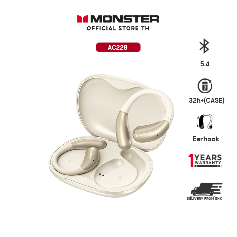 Monster Open Ear AC229 BT5.4 หูฟังบลูทูธ หูฟังครอบหู สำหรับฟังเพลง และเล่นเกม