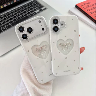 เคสสวยหรู ลายโบว์ติดเพชร for iphone 17、17pro、17promax、16、16pro、16promax、15、15promax、14、14promx、13、13promax เคสไอโฟน 17