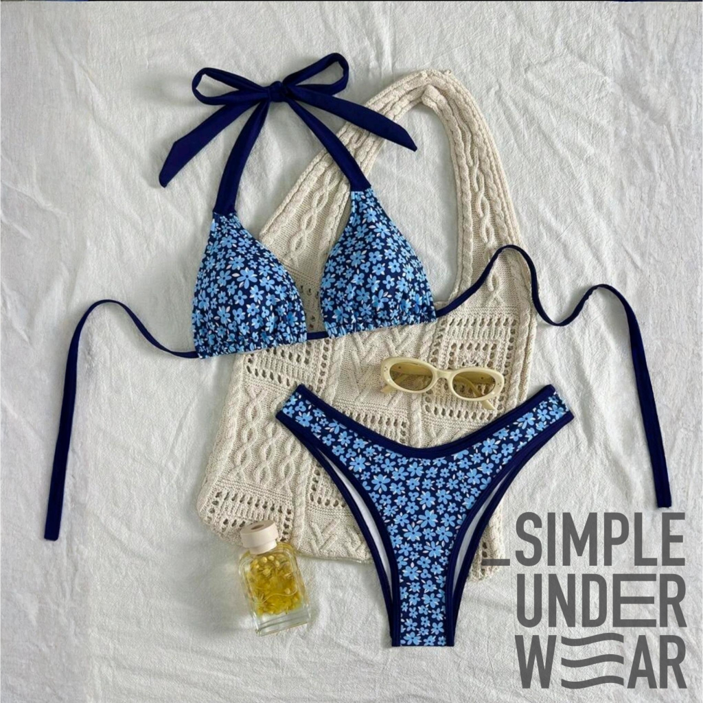 457 Simple Underwear bikini บรามีโครง มีเท็กซ์เจอร์ มีดีเทลเป็นริบบิ้น