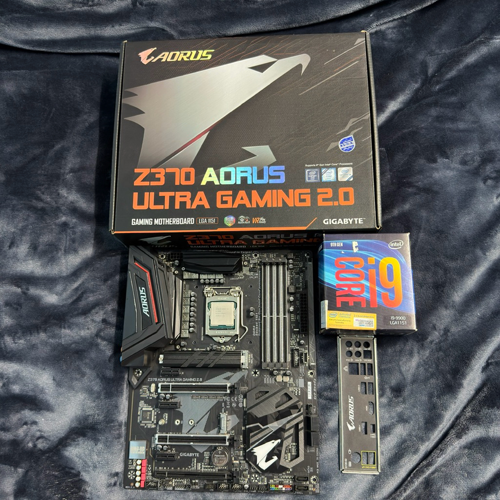 CPU I9-9900 + MB GIGABYTE Z370 AORUS ULTRA GAMING 2.0 มือสอง MAINBOARD เมนบอร์ด ซีพียู