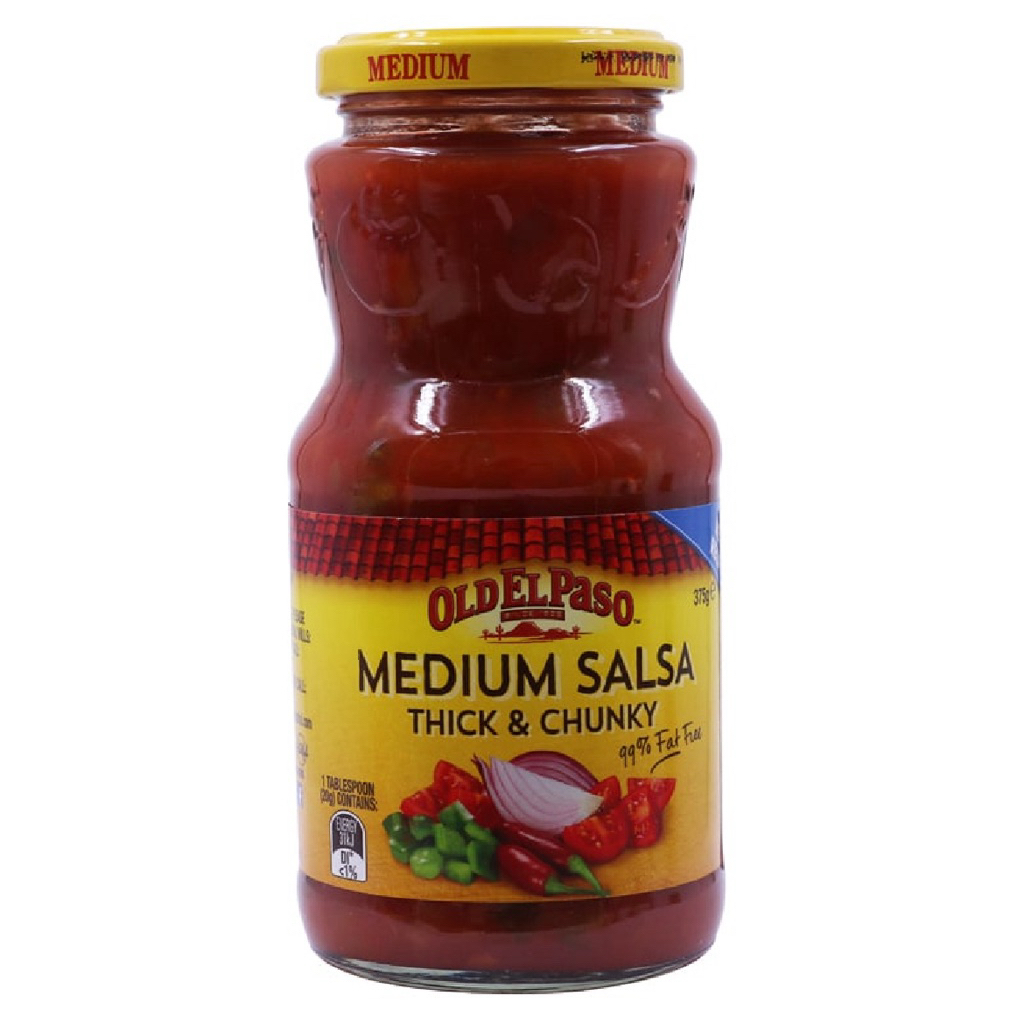 Old El Paso Sliced Green Jalapenos 215g/ Think Chunk Salsa 375g./Chunky Salsa Dip Mild 312g./Refried Beans 435g.