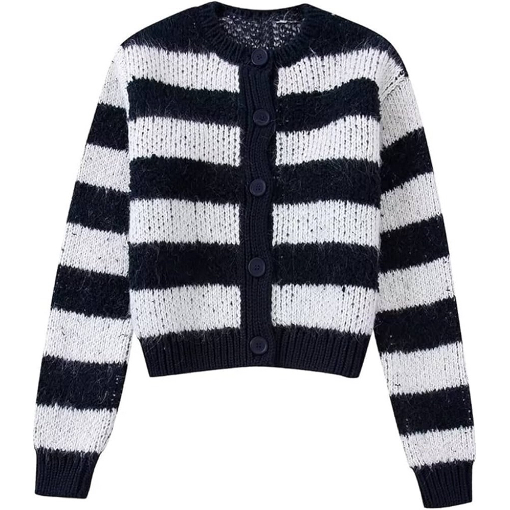 Zara ไหมพรมคาร์ดิแกนปสมขนสัตว์ทรงสวยมาก Sz.M อก42ยาว21 shop2000+