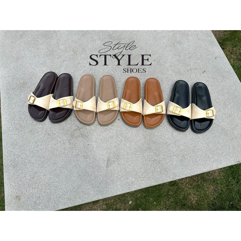 ไซด์Style shoes รุ่น Mia รองเท้าแตะไบเก้นท์ (ไซด์36-44) แนะนำ+1ไซด์