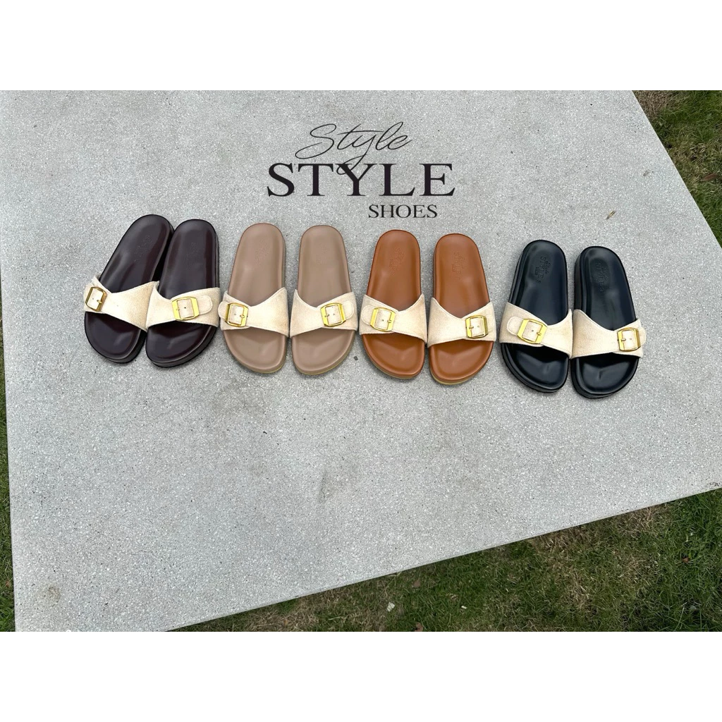ไซด์Style shoes รุ่น Mia รองเท้าแตะไบเก้นท์ (ไซด์36-44) แนะนำ+1ไซด์