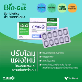 (ซื้อคู่ถูกกว่า)"อาหารเสริมสัตว์ป่วย+ท้องผูกท้องเสีย" Veron Tab ขนาด 20 กรัม 10 เม็ดกับBio GUT Tab ขนาด 20 กรัม 10 เม็ด