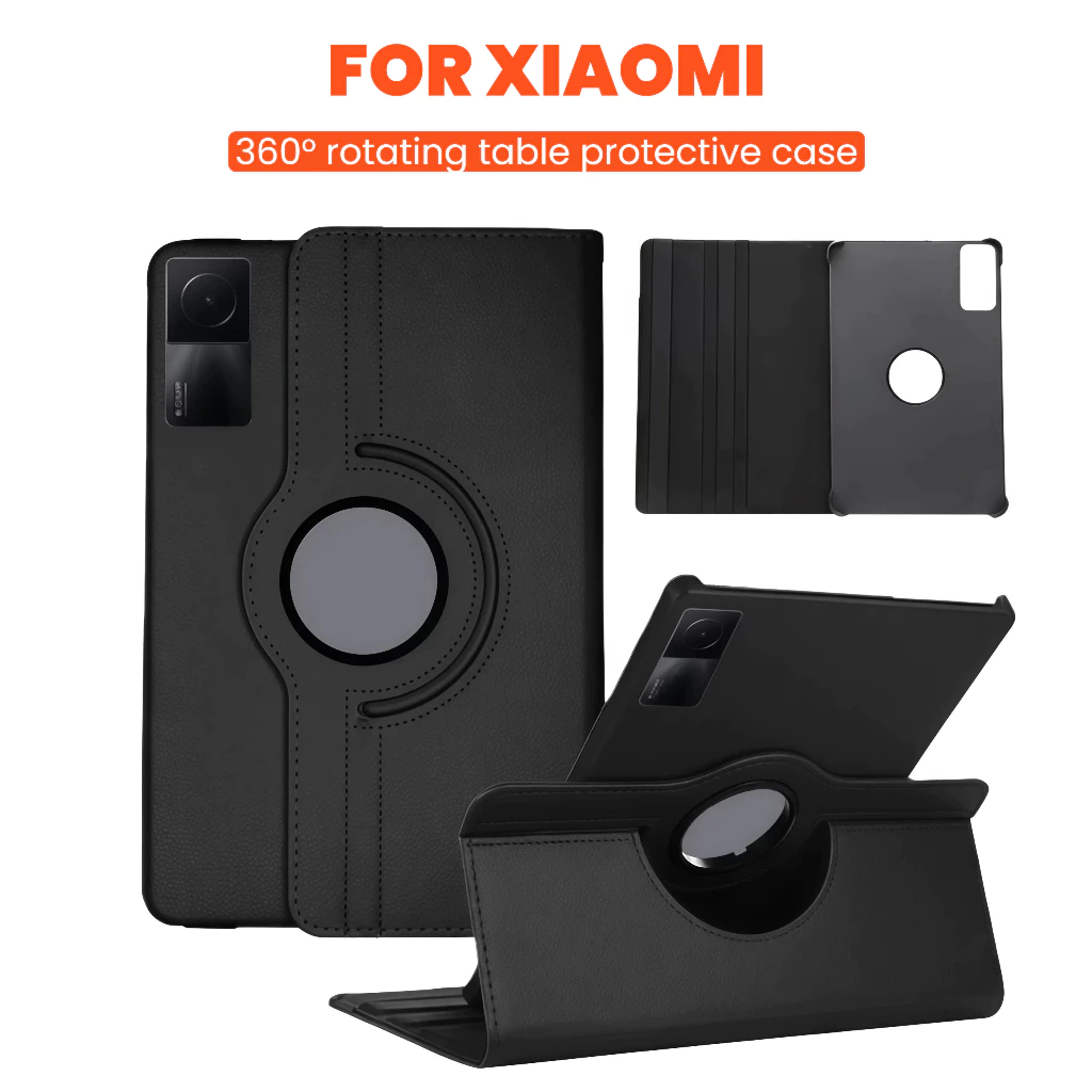 เคสหมุนได้ 360° For RedMi Pad SE 8.7/11/Pro 12.1/Pad2 11.5 ฝาหลัง PC แข็งแบบตั้งได้ หนัง PU