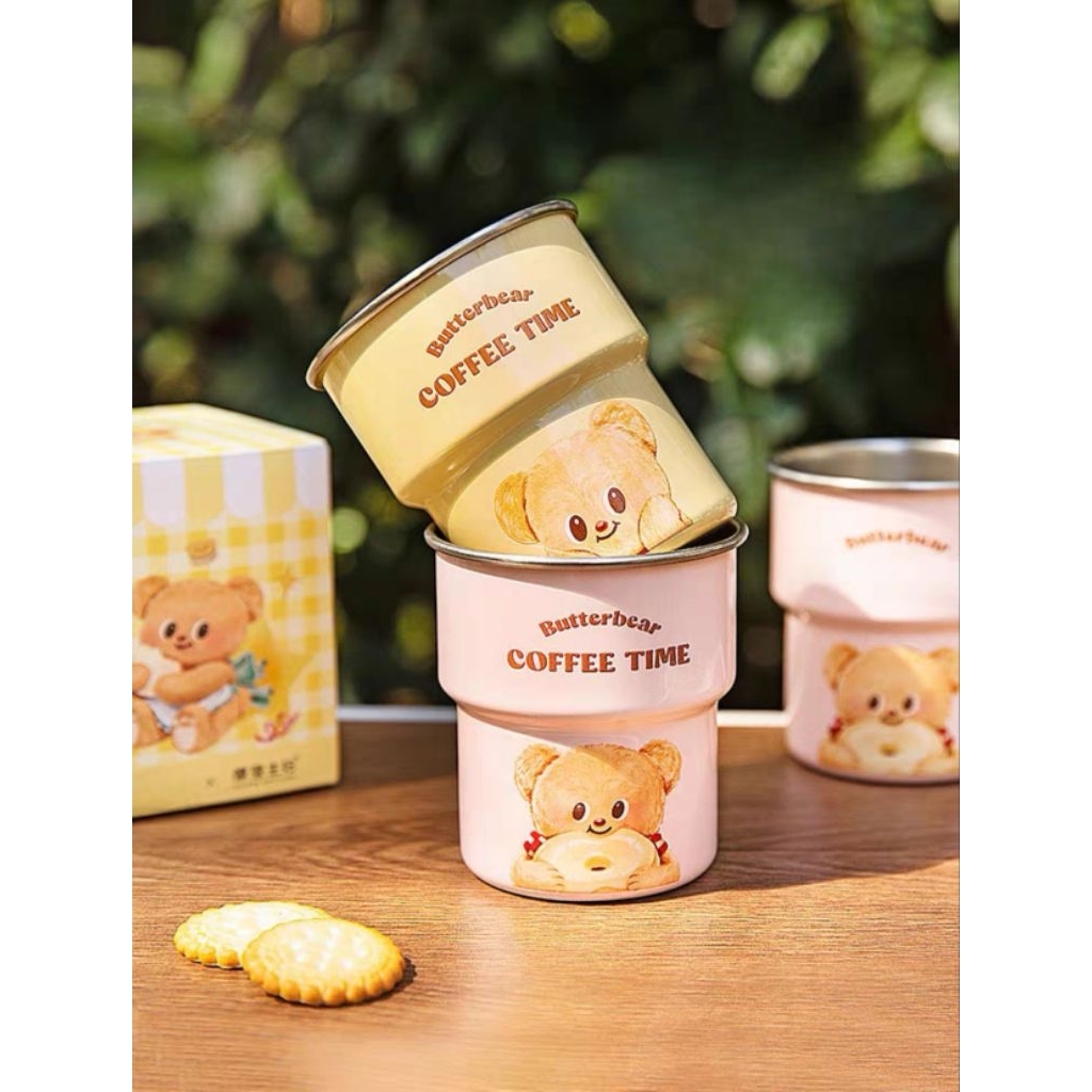 Butter​Bear​ แก้วกาแฟสแตนเลส​ ลายน้องหมีเนย​ สีเหลือง​ รูปที่ 3
