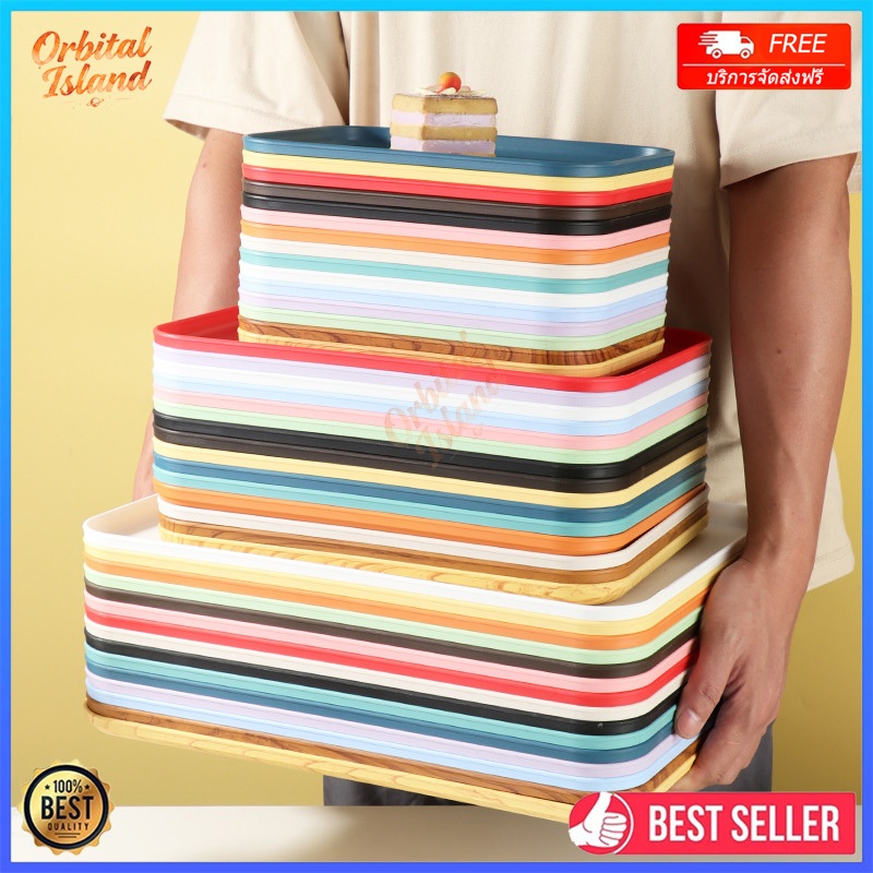 ถาด ใส่อาหาร ถาดฟางข้าวสาลี พลาสติก เสิร์ฟอาหาร จาน มีหลายขนาด สําหรับใส่อาหาร - จัดส่งจากประเทศไทย