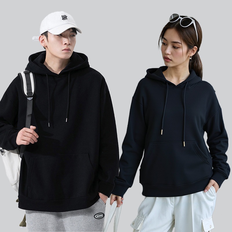 [สินค้าสปอต] เสื้อกันหนาวแขนยาว มีฮู้ด สีพื้น แฟชั่น ไซซ์ M-3XL ผู้ชายผู้หญิงใส่ได้ รุ่นคู่รัก