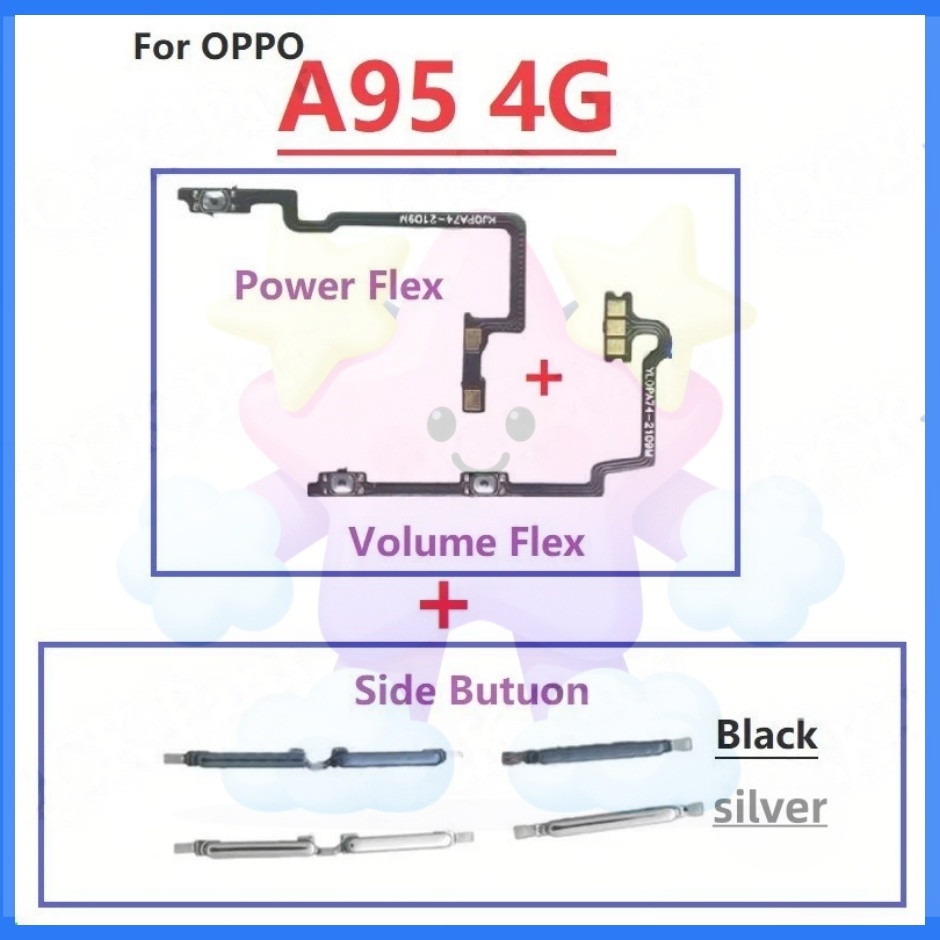 ปุ่มกดสวิตช์เปิดปิด ด้านข้าง ควบคุมระดับเสียง สําหรับ OPPO A95 4G
