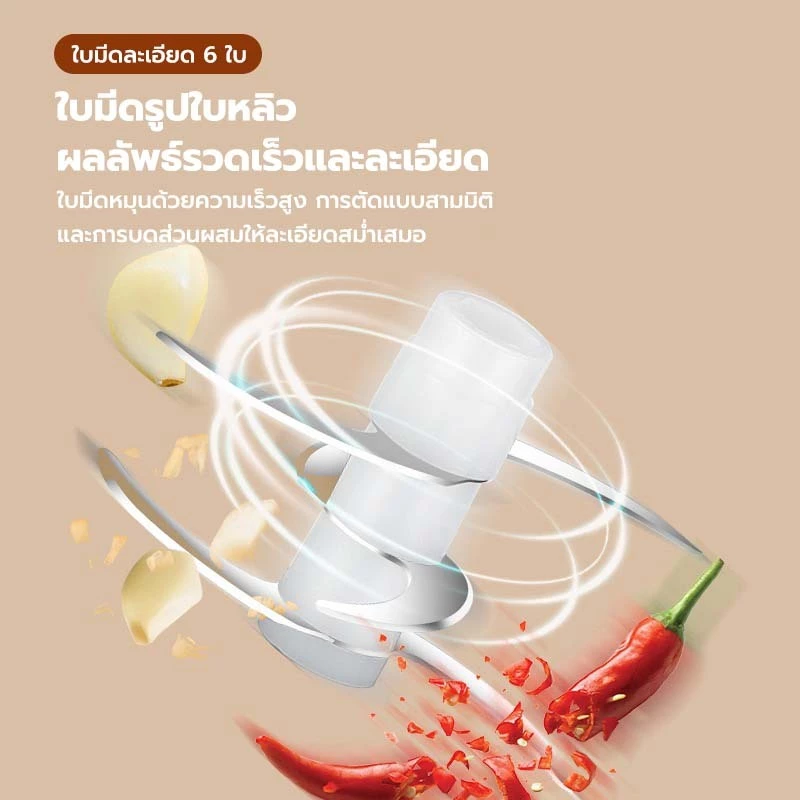 เครื่องบดสับไฟฟ้าไร้สาย,เครื่องปั่นกระเทียม,เครื่องครัว,โปรเซสเซอร์อาหาร,บ้าน,ห้องครัว,การตั้งแคมป์ thumbnail 8
