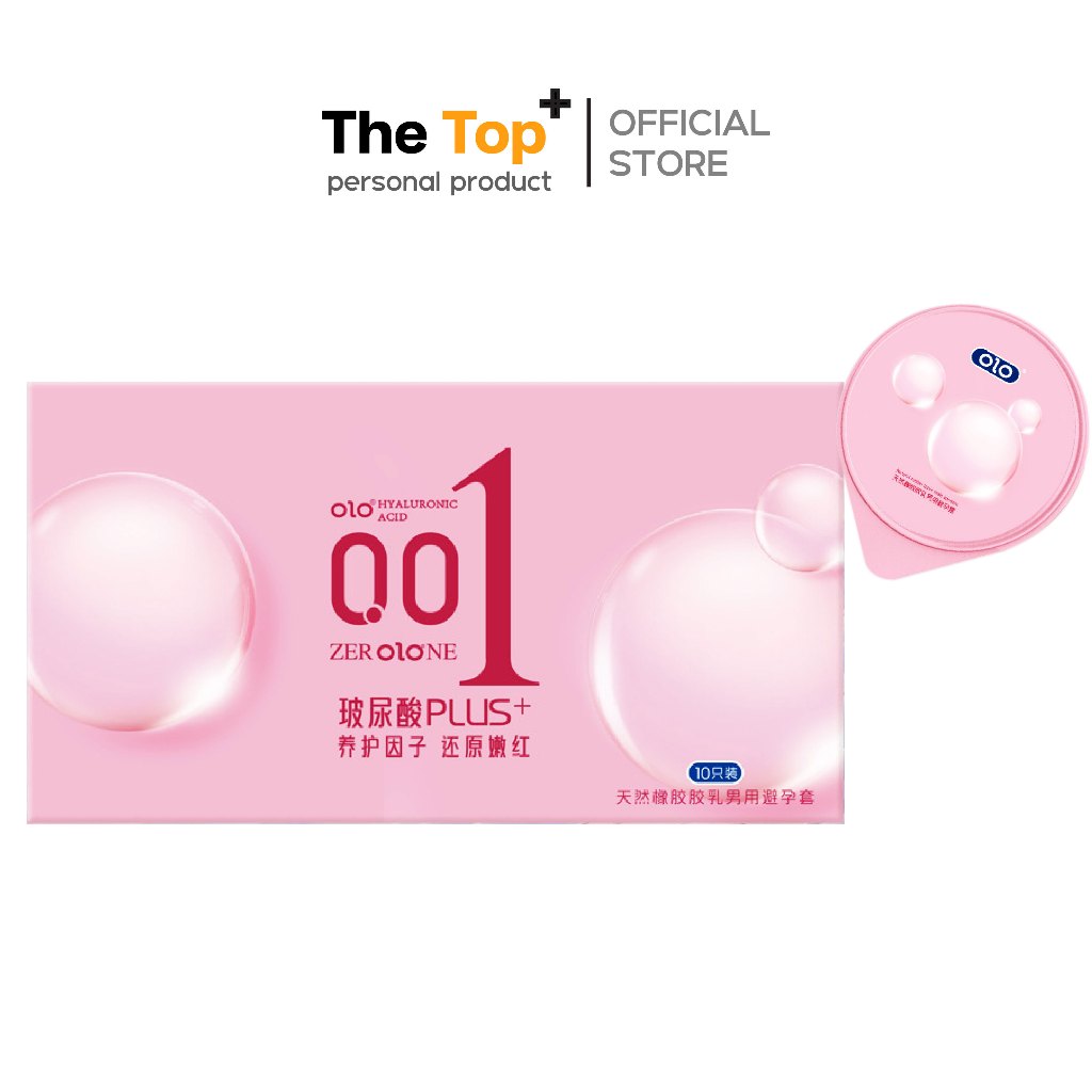 OLO PLUS+ ถุงยางอนามัย 001 กลิ่นดอกไม้ (วานิลลา) ชนิดเรียบ บาง ไซส์ 52 มม. เพิ่มไฮยาลูรอน