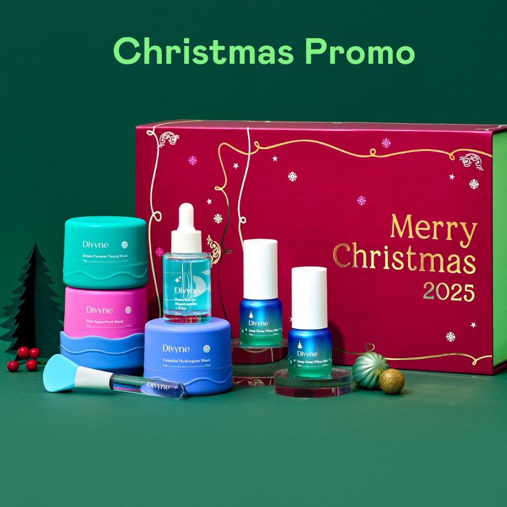 DIVYNE Christmas Promo Skincare Set | เซตสกินแคร์คริสต์มาส มาส์กและเซรั่ม สำหรับสิว รูขุมขน