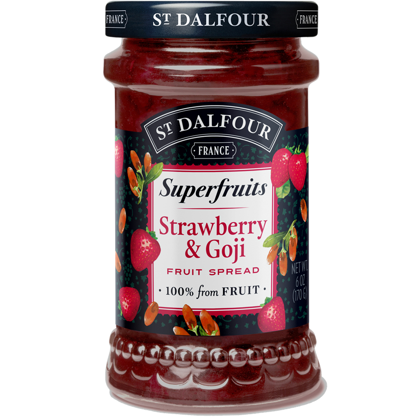 แยมสตรอว์เบอร์รี ผสม โกจิเบอรี่ St. Dalfour Superfruits Strawberry & Goji 170g