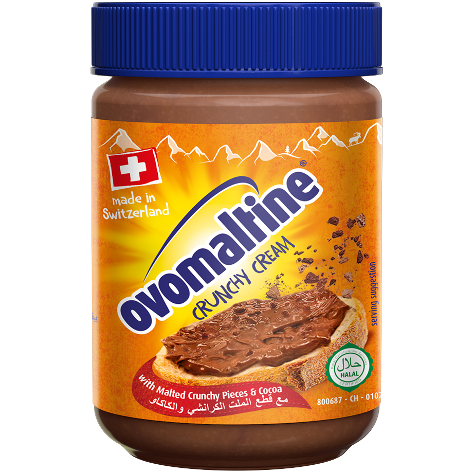 โอโวมอลติน ครั้นชี่ครีม 680กรัม Ovomaltine Crunchy Cream มีฮาลาล ขวดใหญ่