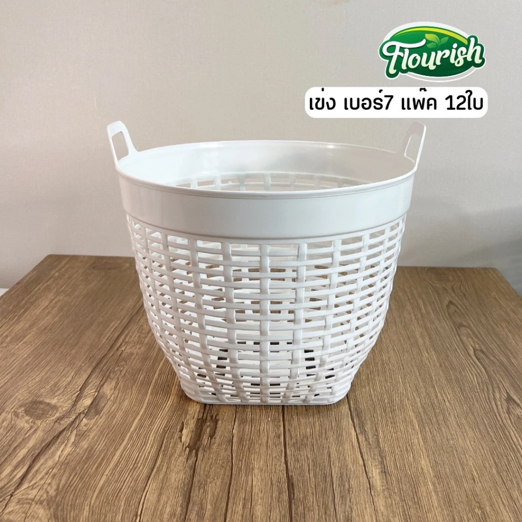 เข่งพลาสติก เบอร์7 แพ็ค 12 ใบ เข่งใส่ต้นไม้ เข่งปลูกต้นไม้