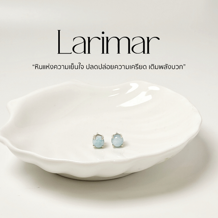 Treasure &Treasures | ต่างหู Larimar หินแห่งความเย็นใจ ปลดปล่อยความเครียด เติมพลังบวก