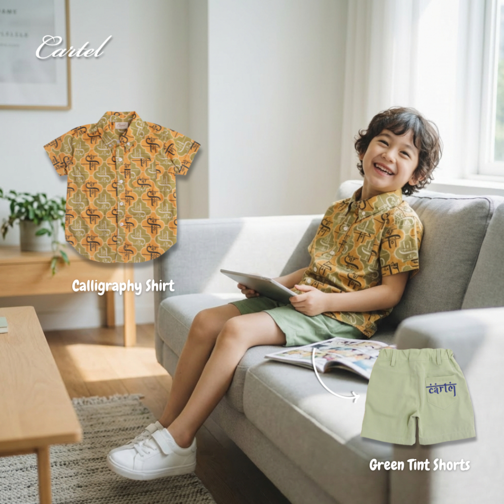 เสื้อเชิ้ตเด็กผู้ชาย CALLIGRAPHY SHIRT cartelkids