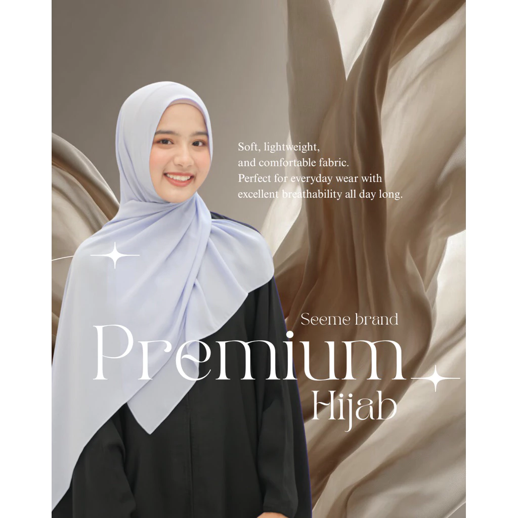Seeme’s premium hijab ชีฟอง พรีเมี่ยม นุ่มมากก (มีทั้ง 2 ขนาด เล็ก/ใหญ่)✨
