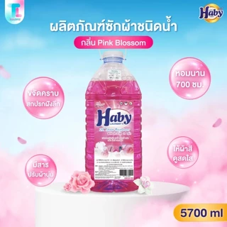 Haby Liquid Detergent น้ำยาซักผ้า ผลิตภัณฑ์ซักผ้า ป้องกันคราบสกปรก กลิ่นหอมติดผ้า ขจัดคราบสกปรก ขนาด 5700ml.