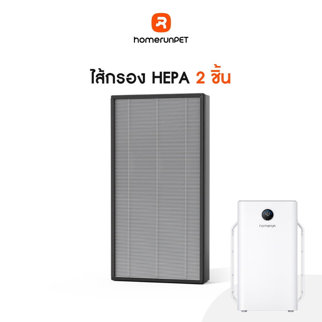 HOMERUNPET D1 Filter ฟิลเตอร์เครื่องฟอกอากาศ ตัวกรอง HEPA ถอดเปลี่ยนได้/และแผ่นกรองขนสัตว์ชั้นนอก สามารถถอดซักได้