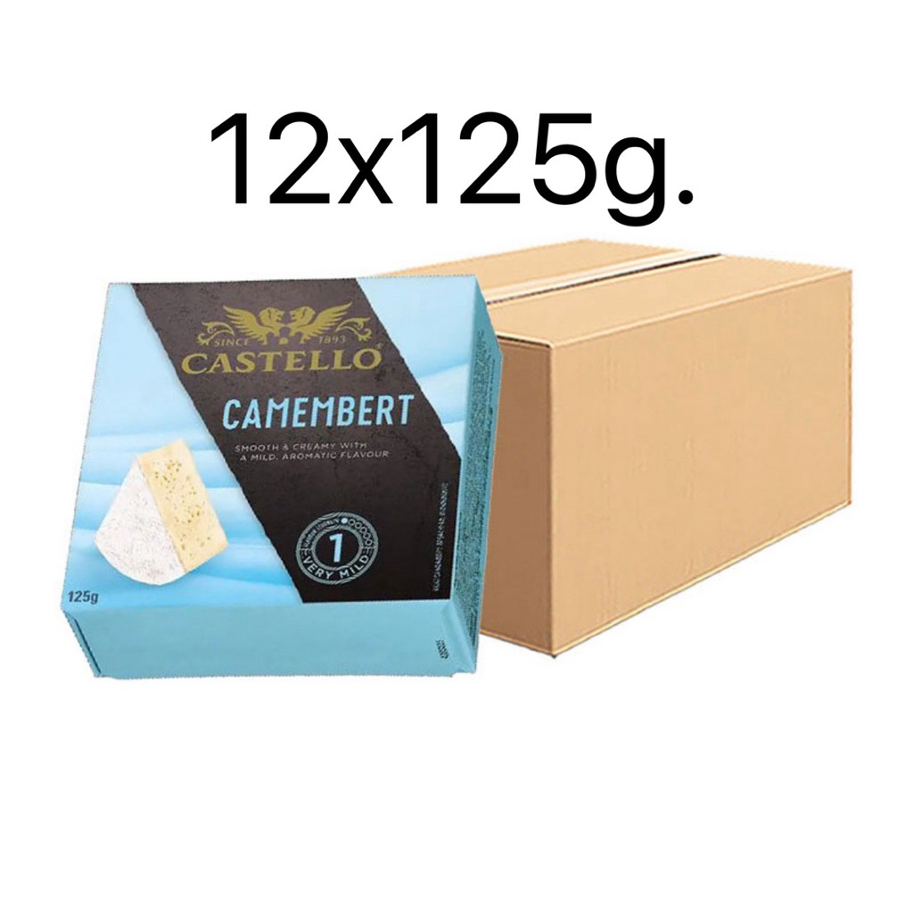 (BEST BEFORE 06.12.2025) Castello Camembert Cheese  12×125 g. – ชีสกามองแบร์ Castello  12×125 กรัม.