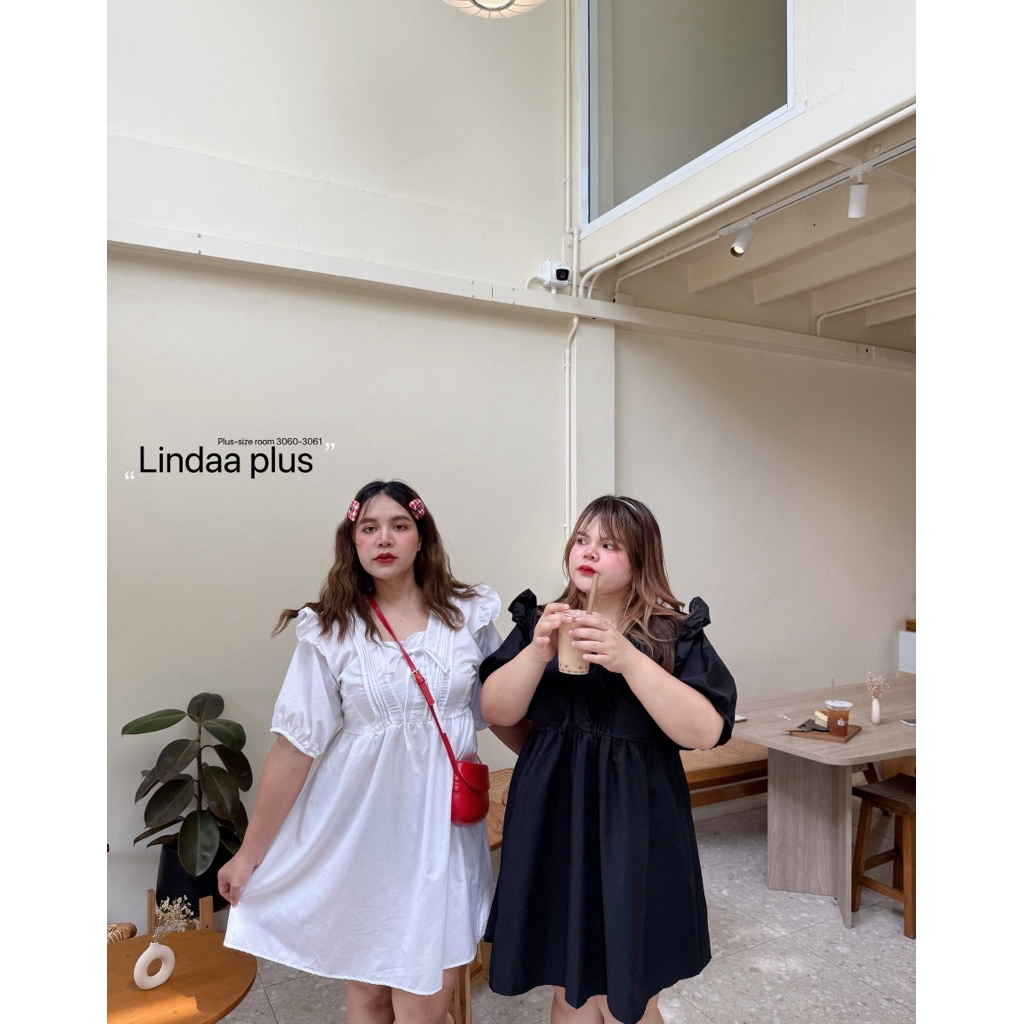 (ถูกสุด/มีส่งด่วน!⚡️) A176(LD) เดรสแขนตุ๊กตาสุดน่ารักผ้าคอตตอนเนื้อดี สาวอวบไซส์ใหญ่ - รูปที่ 2