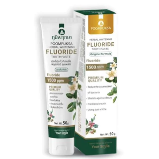 ยาสีฟัน สมุนไพร ภูมิพฤกษา ภูมิพฤกษา 50G Poompuksa FLUORIDE PREMIUM ยาสีฟัน 60G
