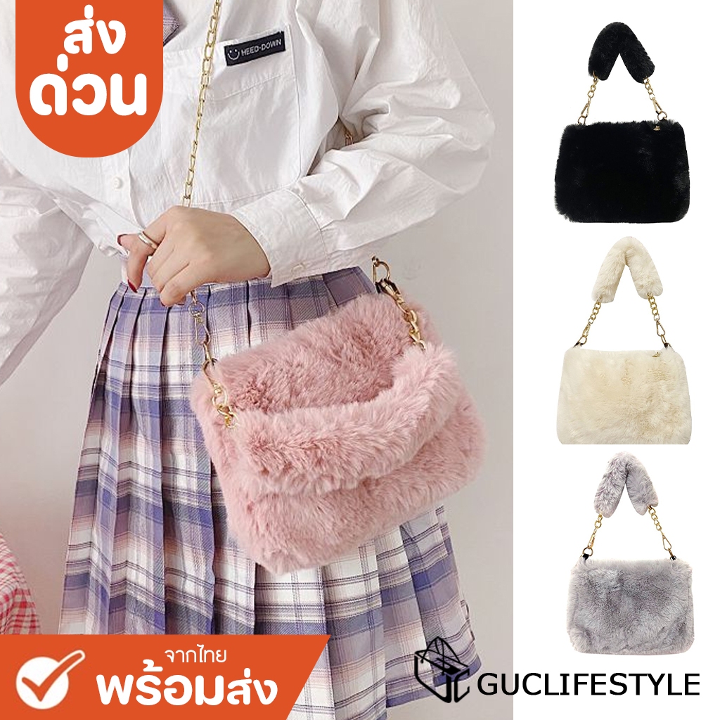 ส่งด่วน GUCSELECTED(B2522) กระเป๋าถือสะพายไหล่ลายจุดโบว์แดงใบยาว สายยาว