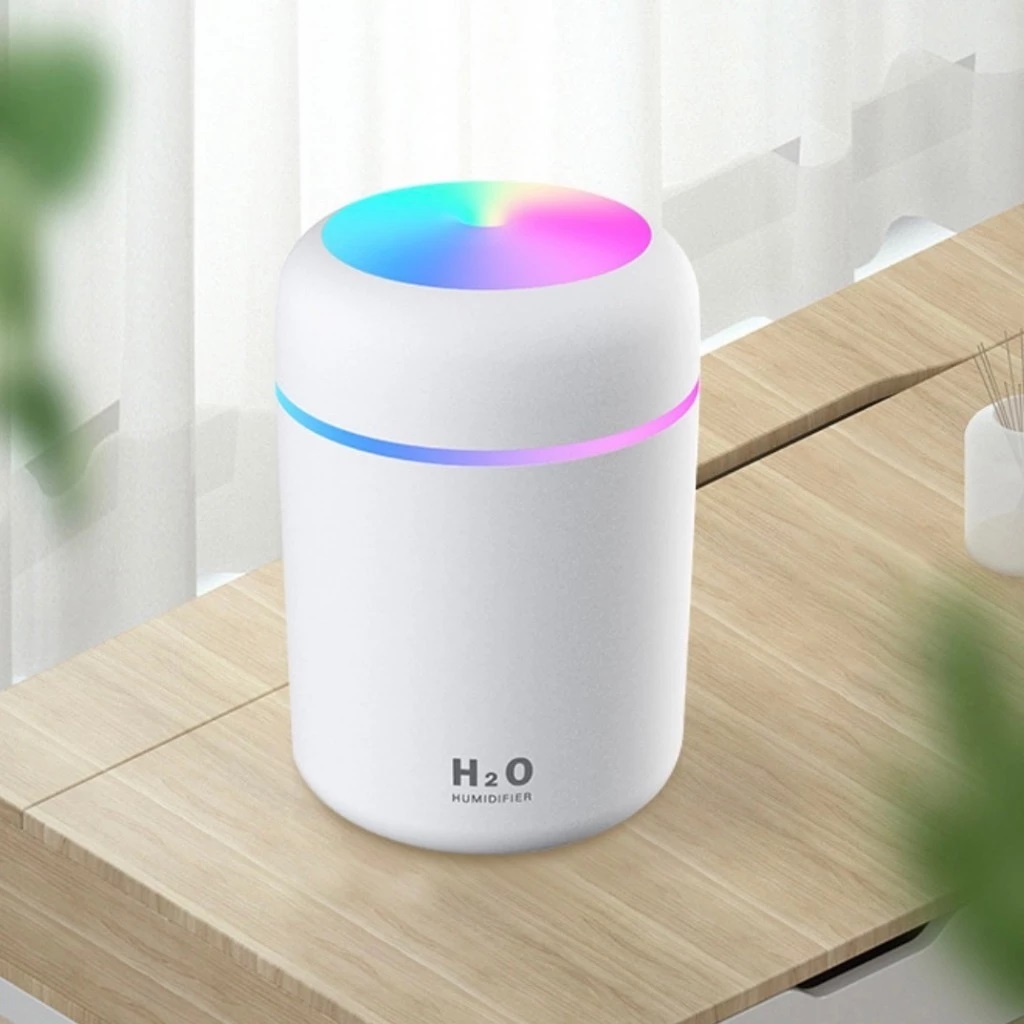 เครื่องพ่นอโรม่า ทำความชื้นและฟอกอากาศ พ่นหมอกมาก 300ml มีไฟหลากสี - รูปที่ 3