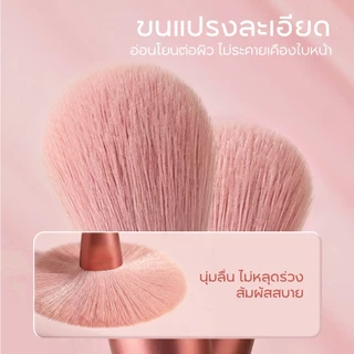 Oni Makeup Brush Set 10 Pcs Foundation Concealers Eye Shadows Make Up Brush,Eyeliner Brushes(Smoky Rose) แปรงแต่งหนา