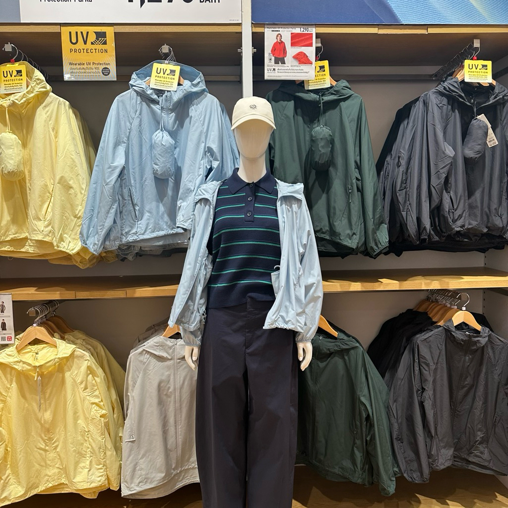 พร้อมส่ง! Uniqlo เสื้อฮู้ดพาร์กา กันยูวี UV PROTECTION พับเก็บได้ ของแท้จากช้อปไทย💗