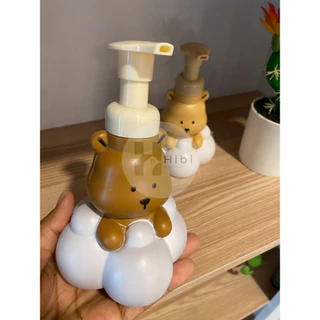 ที่กดสบู่หมีเมฆ ขวดปั๊มสบู่ลายหมีสุดน่ารัก สไตล์ญี่ปุ่นมูจิ ดีไซน์หมีน้อยนั่งบนก้อนเมฆ เหมาะสำหรับใส่สบู่เหลว แชมพู หรือ