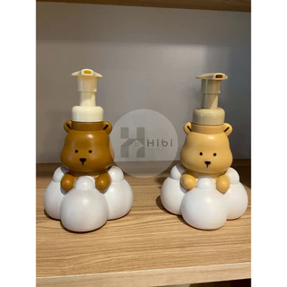ที่กดสบู่หมีเมฆ ขวดปั๊มสบู่ลายหมีสุดน่ารัก สไตล์ญี่ปุ่นมูจิ ดีไซน์หมีน้อยนั่งบนก้อนเมฆ เหมาะสำหรับใส่สบู่เหลว แชมพู หรือ