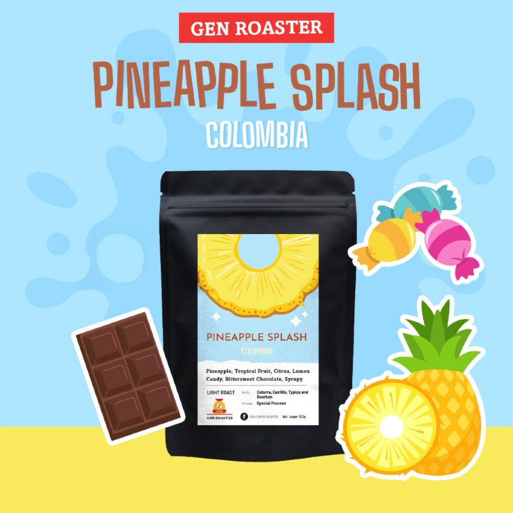 เมล็ดกาแฟคั่วอ่อน Colombia Pineapple Splash 100 g.