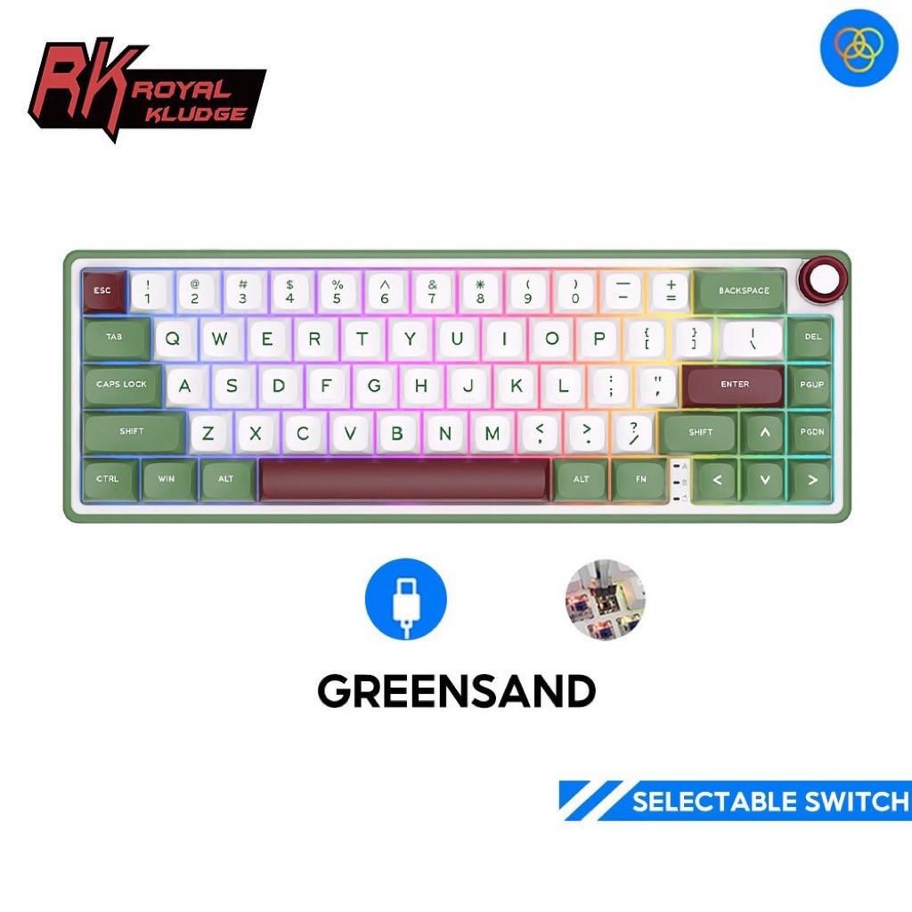 Rk ROYAL KLUDGE RK R65 ของใหม่ กล่องครบ Switch green , blue