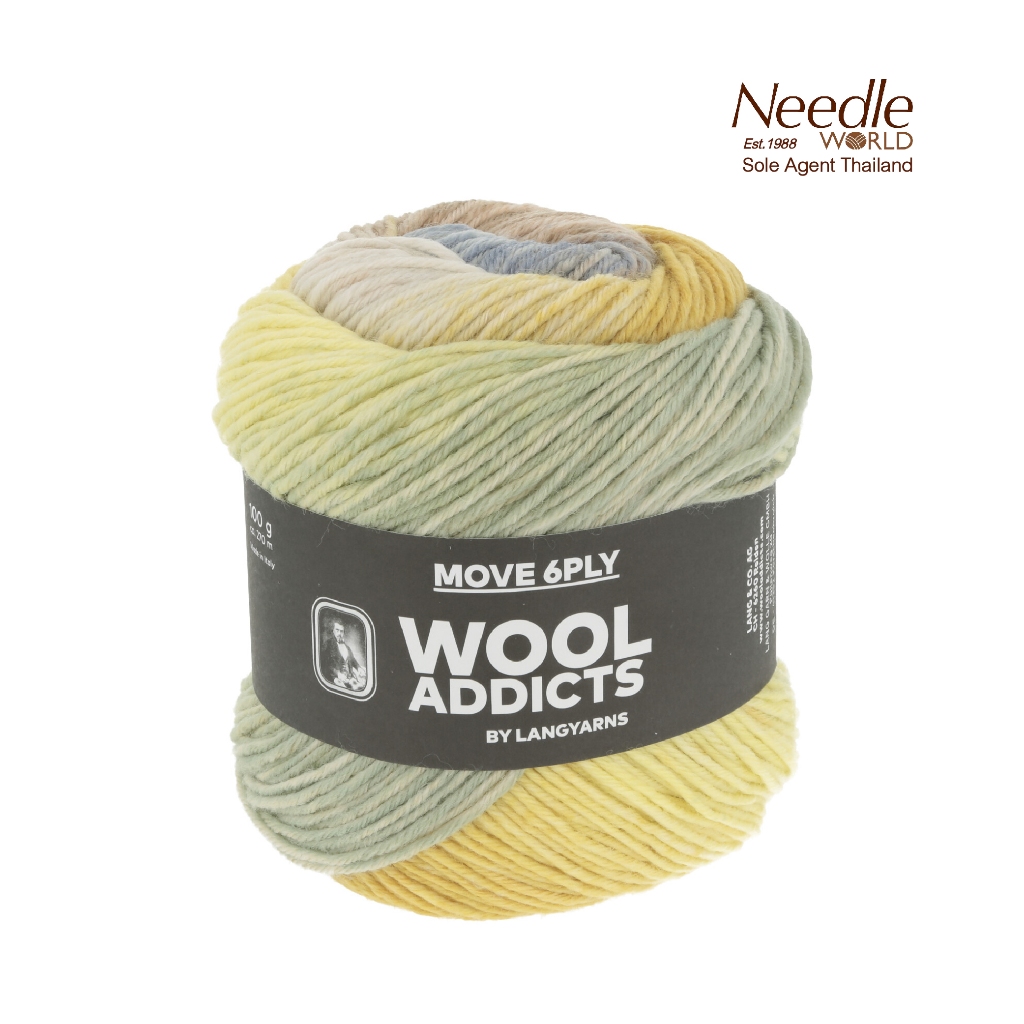 ไหมพรม Move 6ply LANGYARNS from Switzerland 🇨🇭 ไหมขนแกะ 6-ply Virgin Wool Merino Extrafine