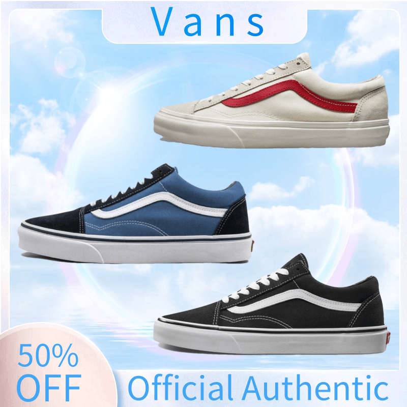 Limited-time⏳50% discount💯 Vans Old Skool Navy รุ่นสบายๆ กันลื่น แบบผู้ชายและผู้