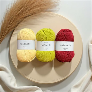 🌈พร้อมส่ง 🪴 natnanta 🌻ไหมพรมน่ารักๆ🌻 cotton 4 ply (50 g)