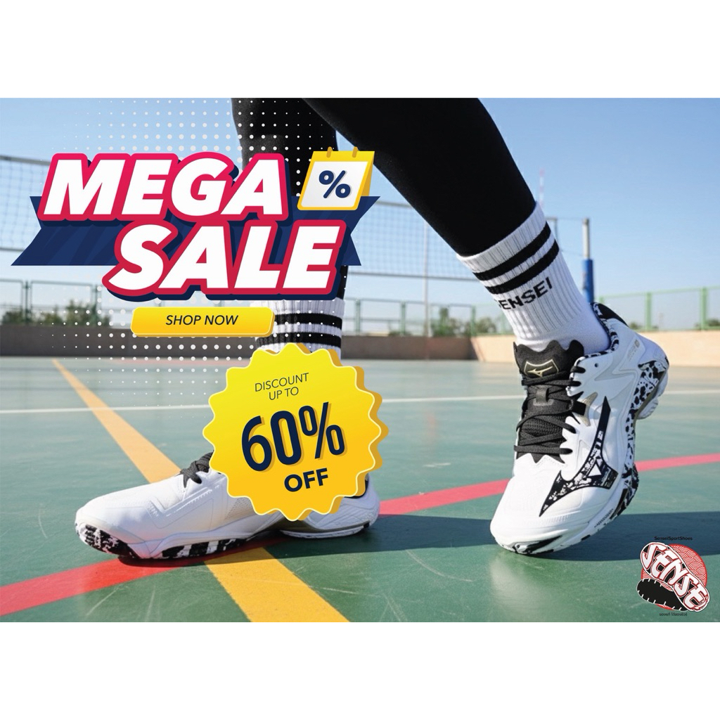 🌈✨รองเท้าWhite Black GE Gold : MIZUNO WAVE MOMENTUM ELITE By SenseiSportsShoesพร้อมส่ง