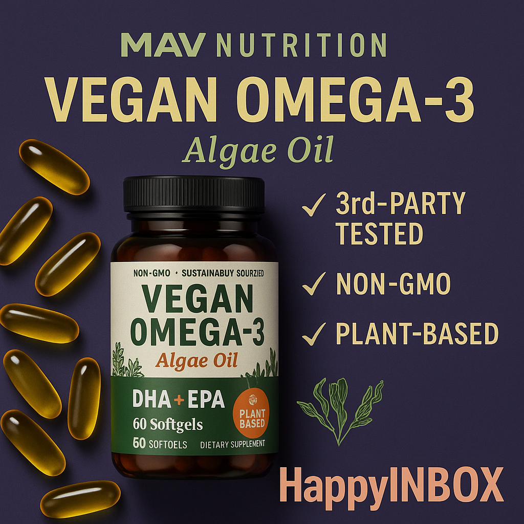 Vegan Omega-3 Algae Oil DHA+EPA | โอเมก้า-3 จากสาหร่าย ปลอดสาร Carrageenan