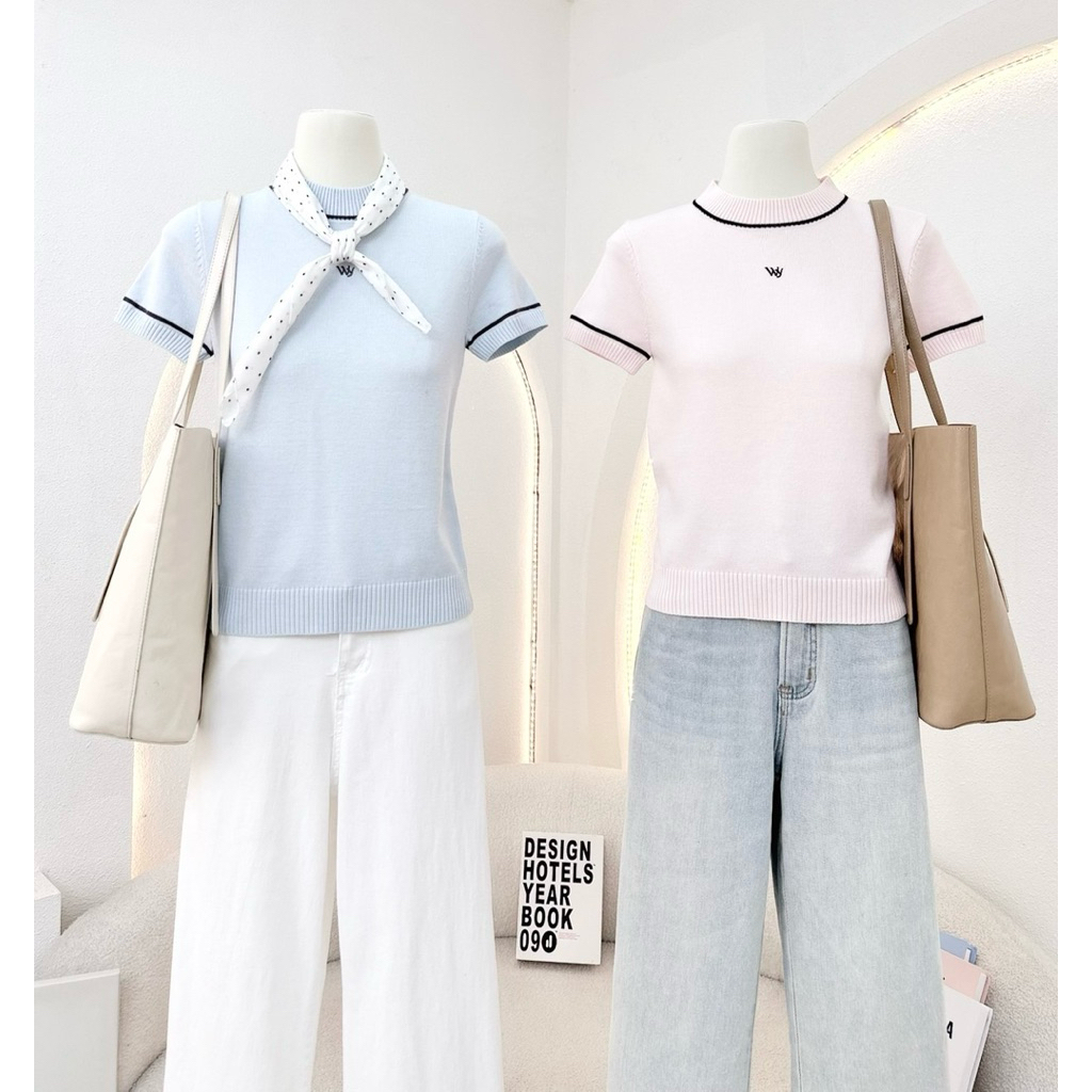 WA YA เสื้อยืดไหมพรม