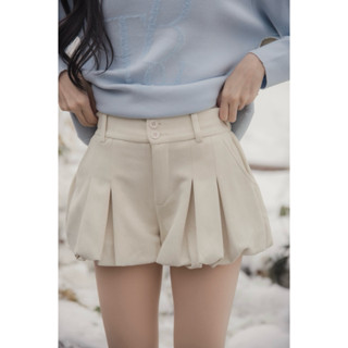 SSW007  Suede Pumpkin Shorts กางเกงผ้าหนังกลับทรงฟักทอง