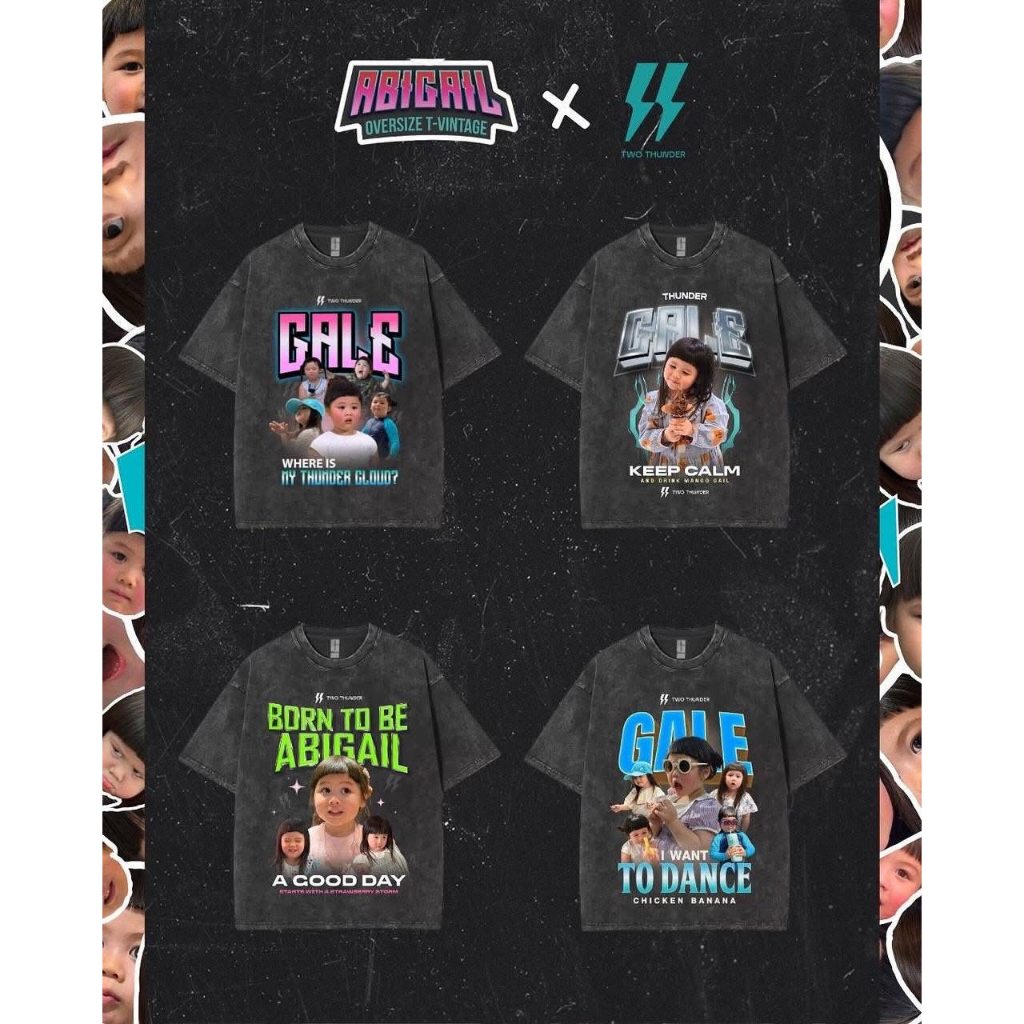 เสื้อยืดน้องเกล Restock ABIGAIL Oversize T Vintage พร้อมSticker FCน้องเกลต้องจัด