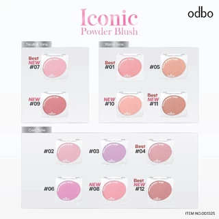 ถูก/แท้/มีไลฟ์ (มีสีใหม่) บลัชออน ODBO Iconic Powder Blush บลัชไอโคนิค บลัชเนื้อฝุ่น ปัดแก้ม เนียนนุ่ม พิกเมนต์แน่น ติดท