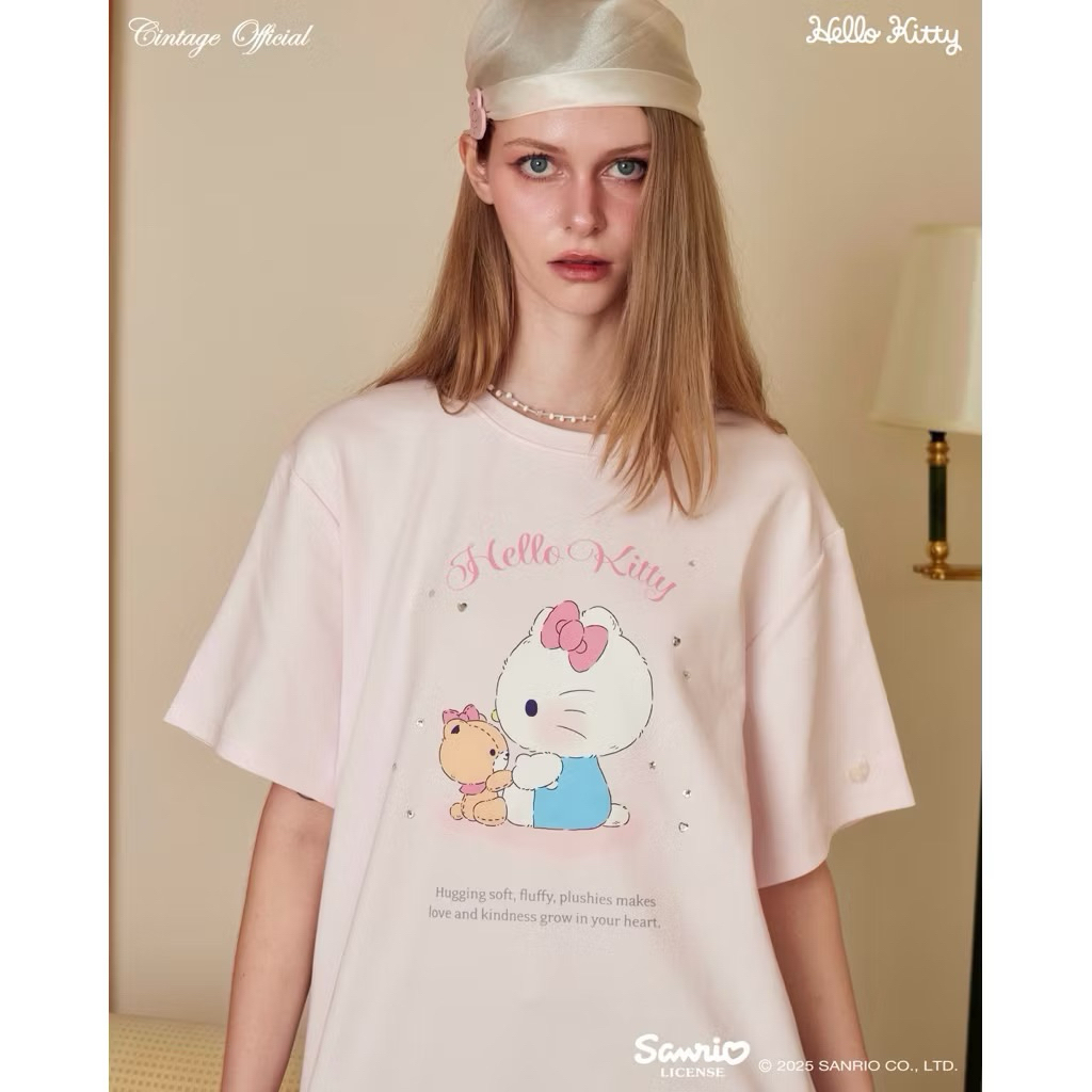 ⚡️ส่งด่วน ❤️ เสื้อ KiTTY oversize sweater hoodie Cintage downtown ❤️ kitty collection💚💙🎀