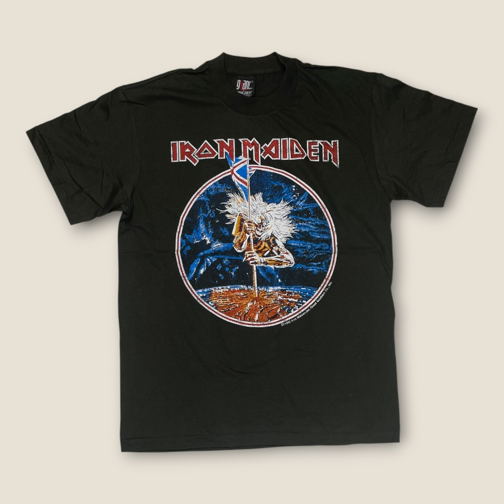 เสื้อวง Iron Maiden ลาย The Trooper (Beast on the Road Tour 1982) เสื้อยืดวินเทจ 80s