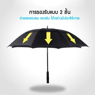 ร่มเบนซ์ ร่มกันแดดกันฝนขนาดใหญ่ แบบ2ชั้น ลดแรงรมได้อย่างดี เคลือบกันUV E24