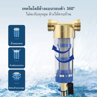 ระบบกรองน้ำด้านหน้า, ตลับกรองสแตนเลสนำกลับมาใช้ใหม่ได้พร้อมฟังก์ชั่นการขูดสำหรับทั้งบ้านก่อนการตกตะกอน 1/2 ", 3/4" และ 1